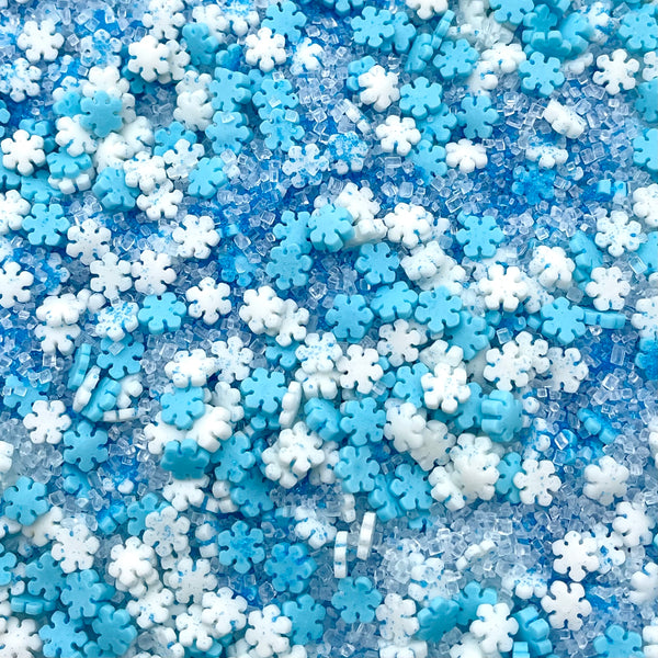 Snowflake Crystal Sanding Sugars | Snowflake Sprinkles | Blue Sugar | Sprinkles | Cookie Sugar | Cookie Sprinkles | Manvscakes