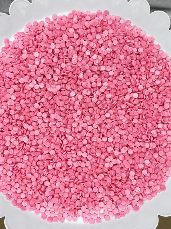 Pink shimmer confetti quins, baking decorations, pink cupcake sprinkles, baking sprinkle