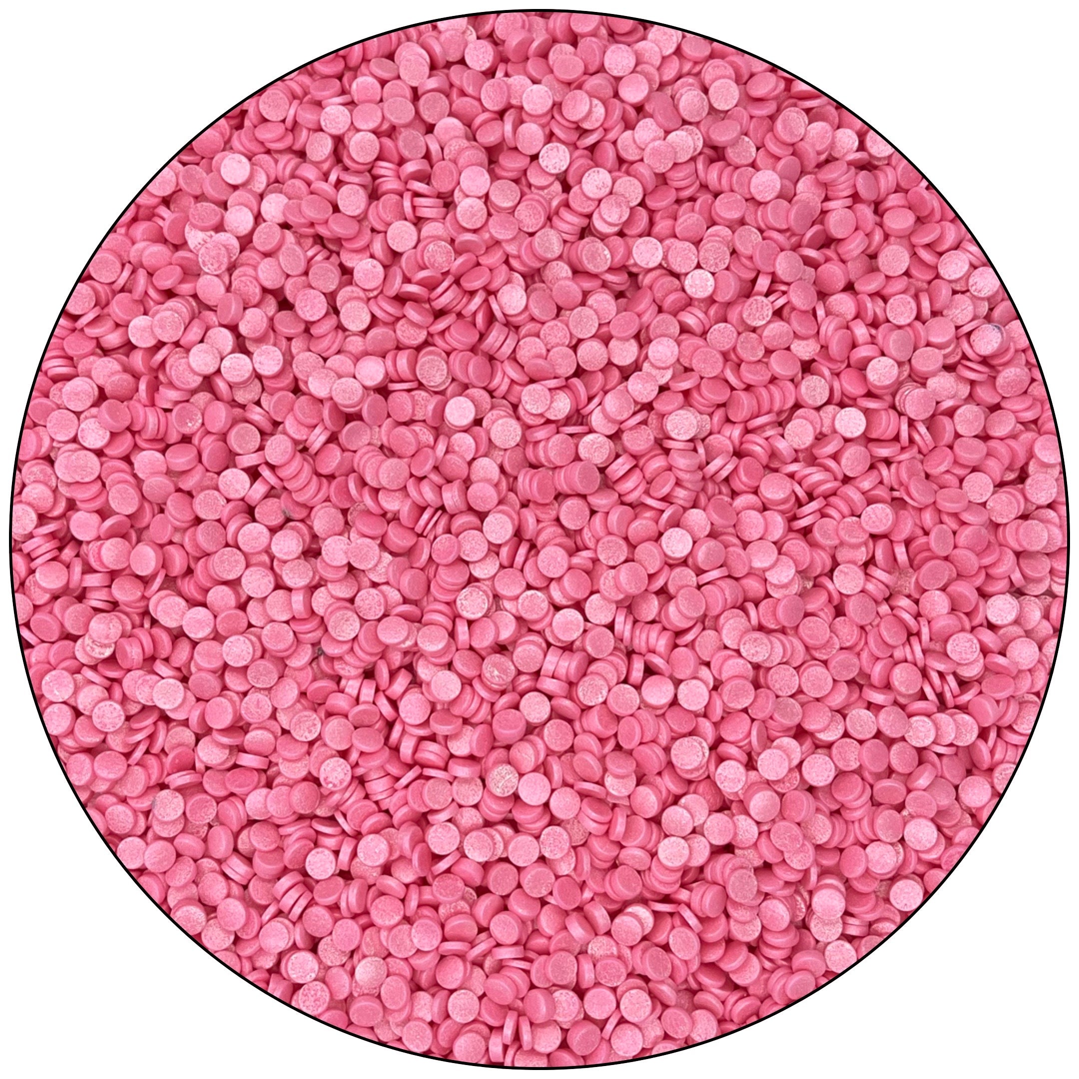 Pink shimmer confetti quins, baking decorations, pink cupcake sprinkles, baking sprinkle