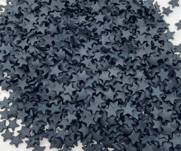 Black star shaped confetti quins for cakes, cookies, cupcakes, cake pops