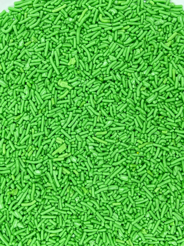 Lime green sprinkles, green cake decorations, cupcake sprinkles, edible sprinkles