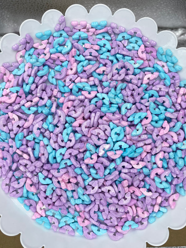 Pastel rainbow shaped candy sprinkles for cakes, cookies, cupcakes, cereal treats, pastries