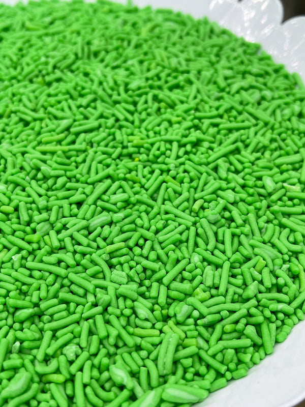 Lime green sprinkles, green cake decorations, cupcake sprinkles, edible sprinkles