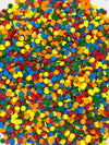 Large rainbow confetti quins, cake sprinkles, rainbow cupcake decorations
