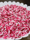 Valentine Jimmie sprinkles, red and pink cupcake sprinkles, cookie decorations