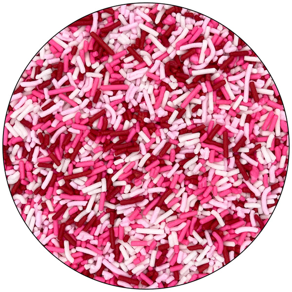 Valentine Jimmie sprinkles, red and pink cupcake sprinkles, cookie decorations